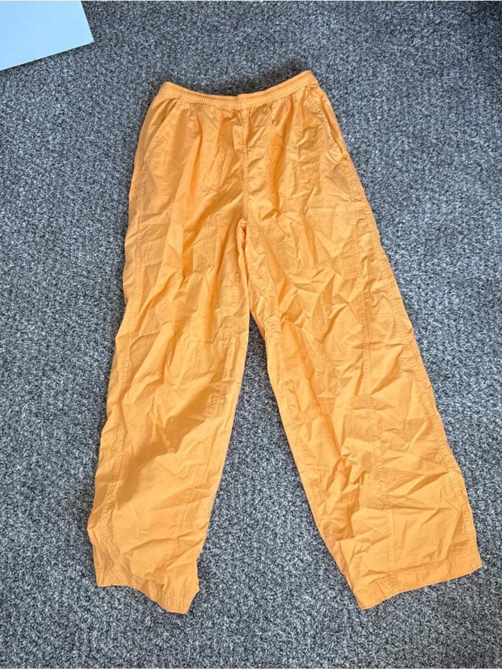 SHEIN Bright Orange Wide Leg Elastic Waist Pants